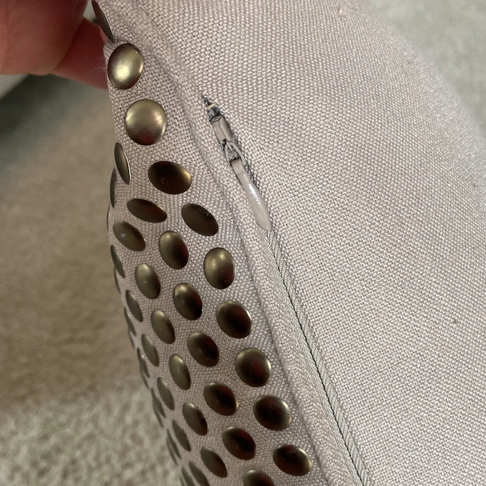 Gold Accent Studded Throw Pillow Metallic